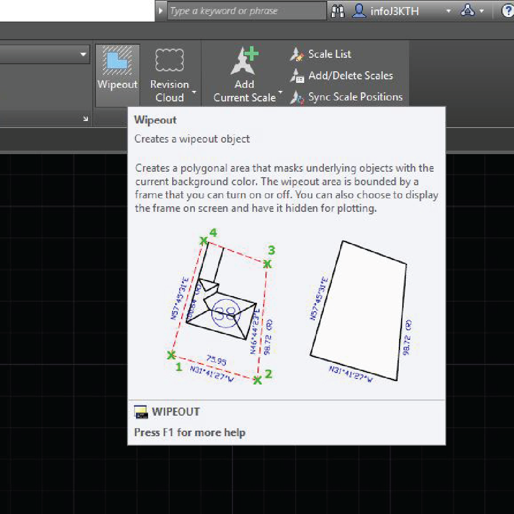 Autocad wipeout settings