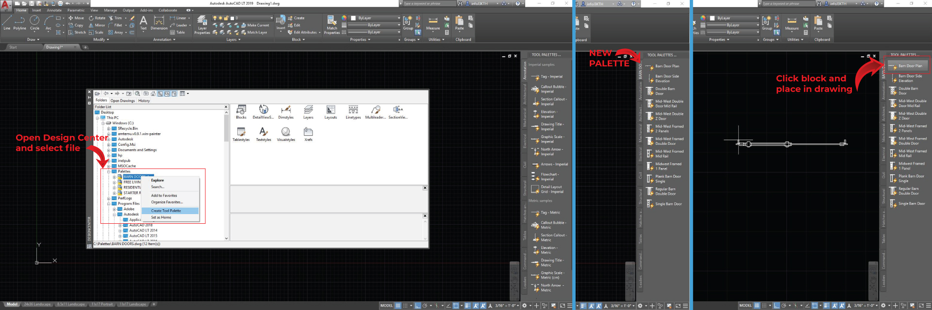 how to add blocks to tool palette in autocad