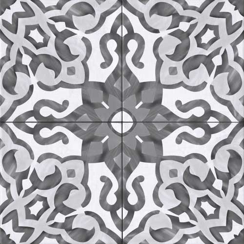 Alexander James 1889 Riad Black 10x10 Matte Porcelain Floor and Wall Tile