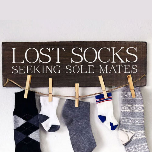 Lost Socks Sign Seeking Sole Mates Laundry Room Decor Wooden