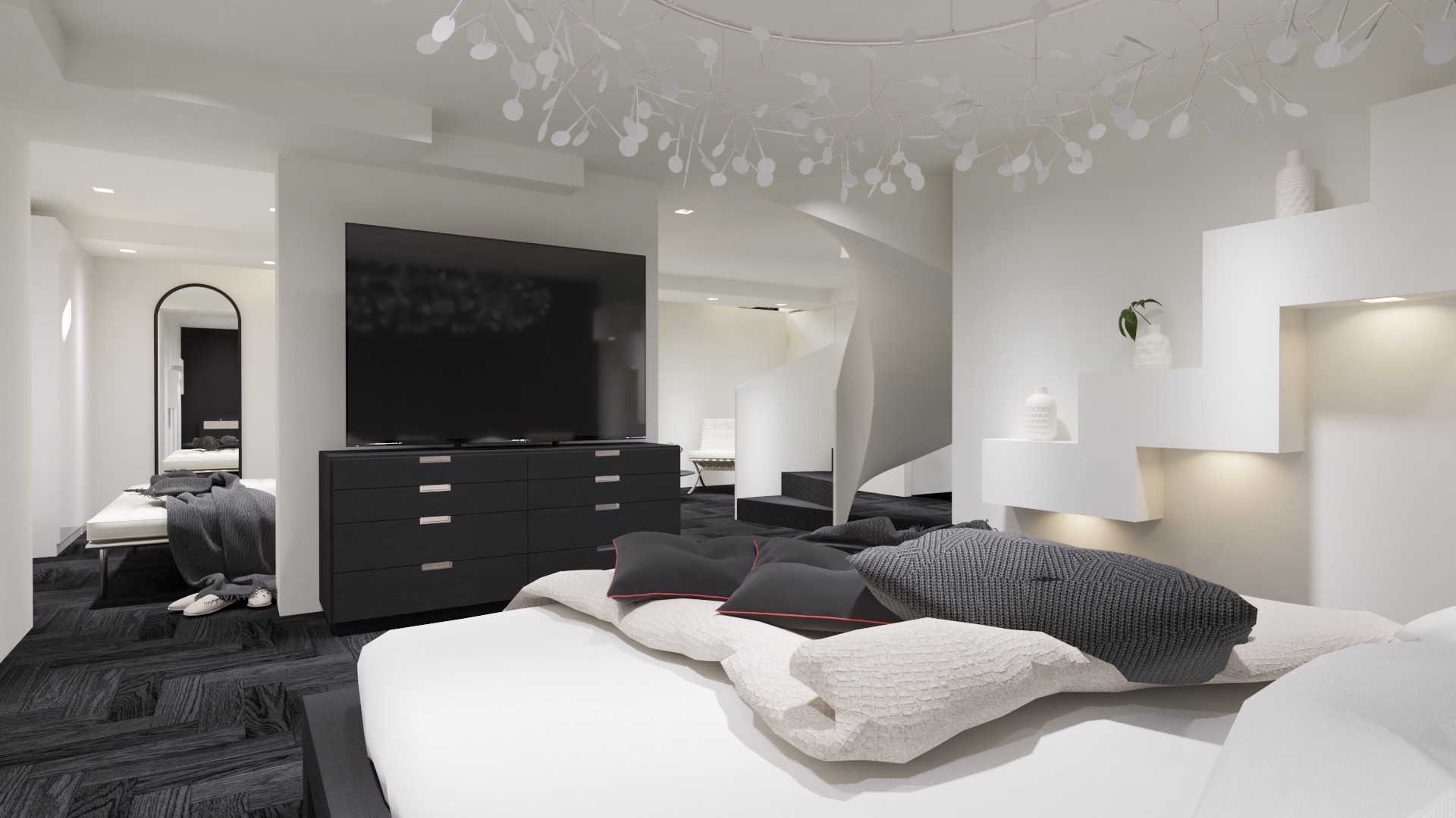 Vellore Village Bedroom with custom closet and hidden laundry in basement suite